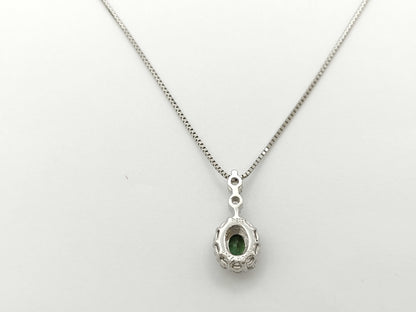 Alexandrite Diamond 0.37/0.33 Engraved Pt900/850 4.7g Necklace 