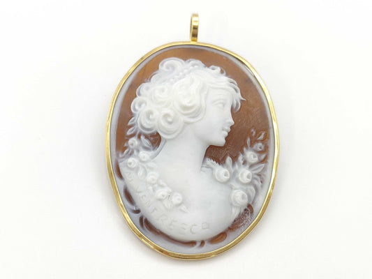 Cameo diameter approx. 30.8*40.7mm K18 5.8g brooch 