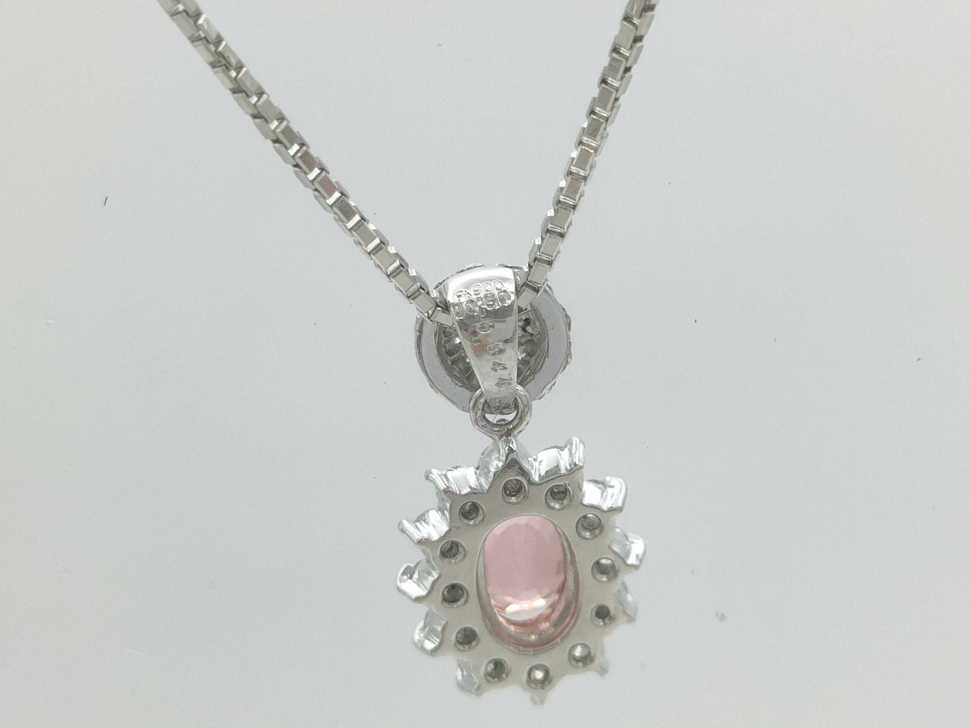 S0.844ct D0.50ct Pt900/850 7.2g Necklace 