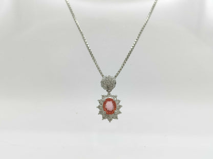 S0.844ct D0.50ct Pt900/850 7.2g Necklace 