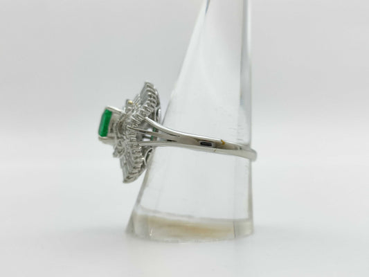 Emerald Diamond PT900 9.7g Ring 