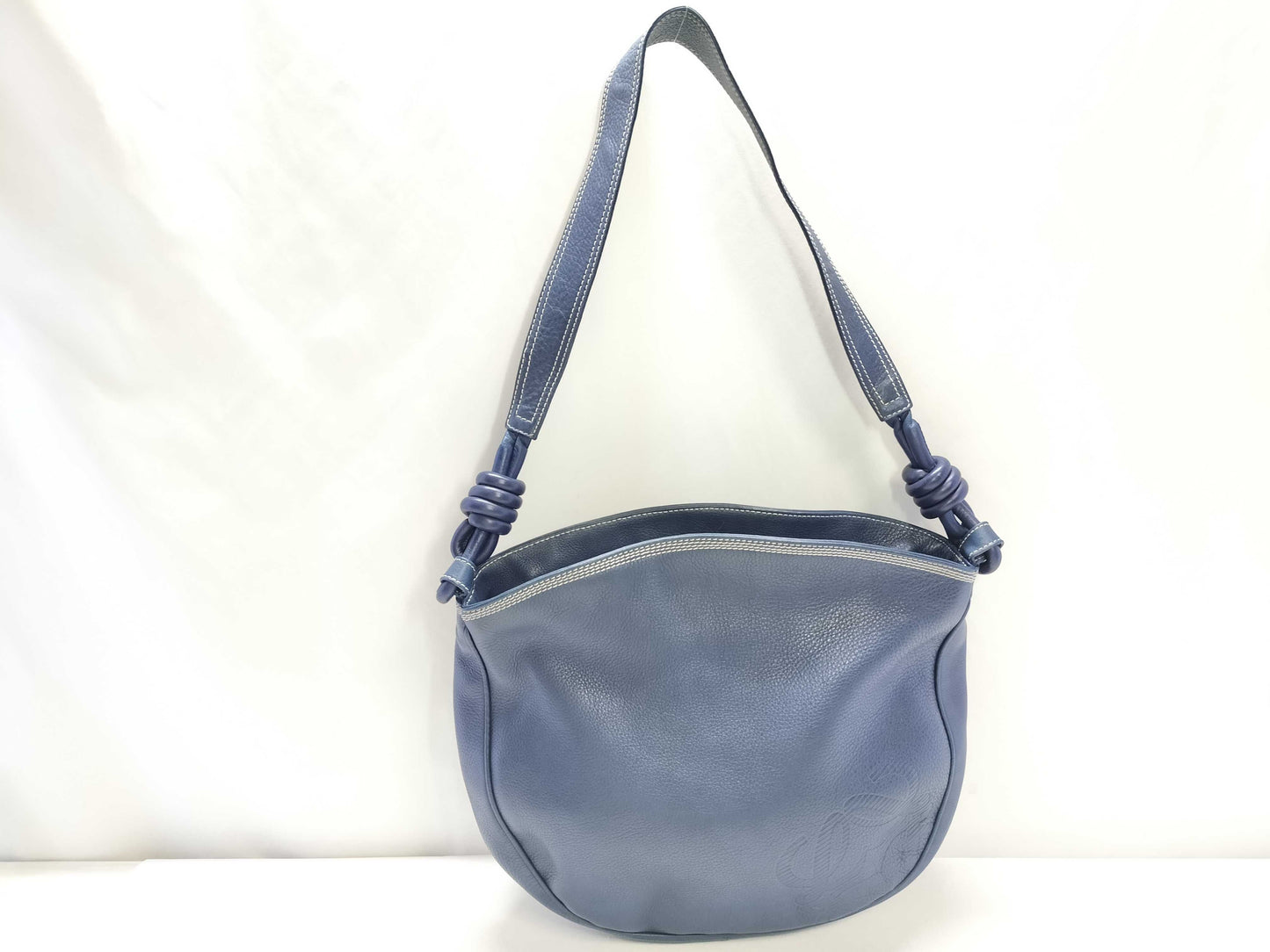 LOEWE Anagram Leather Shoulder Bag Navy Shoulder Bag