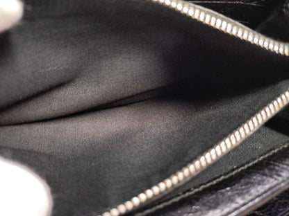 BALENCIAGA Leather Round Zip Long Purse Box Bag Serial Wallet