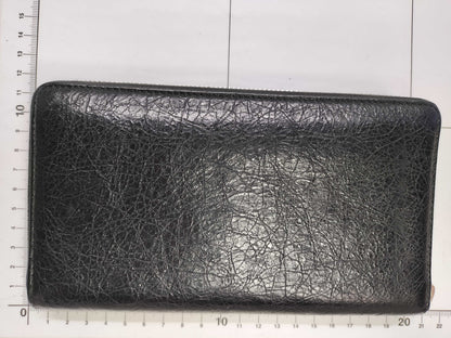 BALENCIAGA Leather Round Zip Long Purse Box Bag Serial Wallet