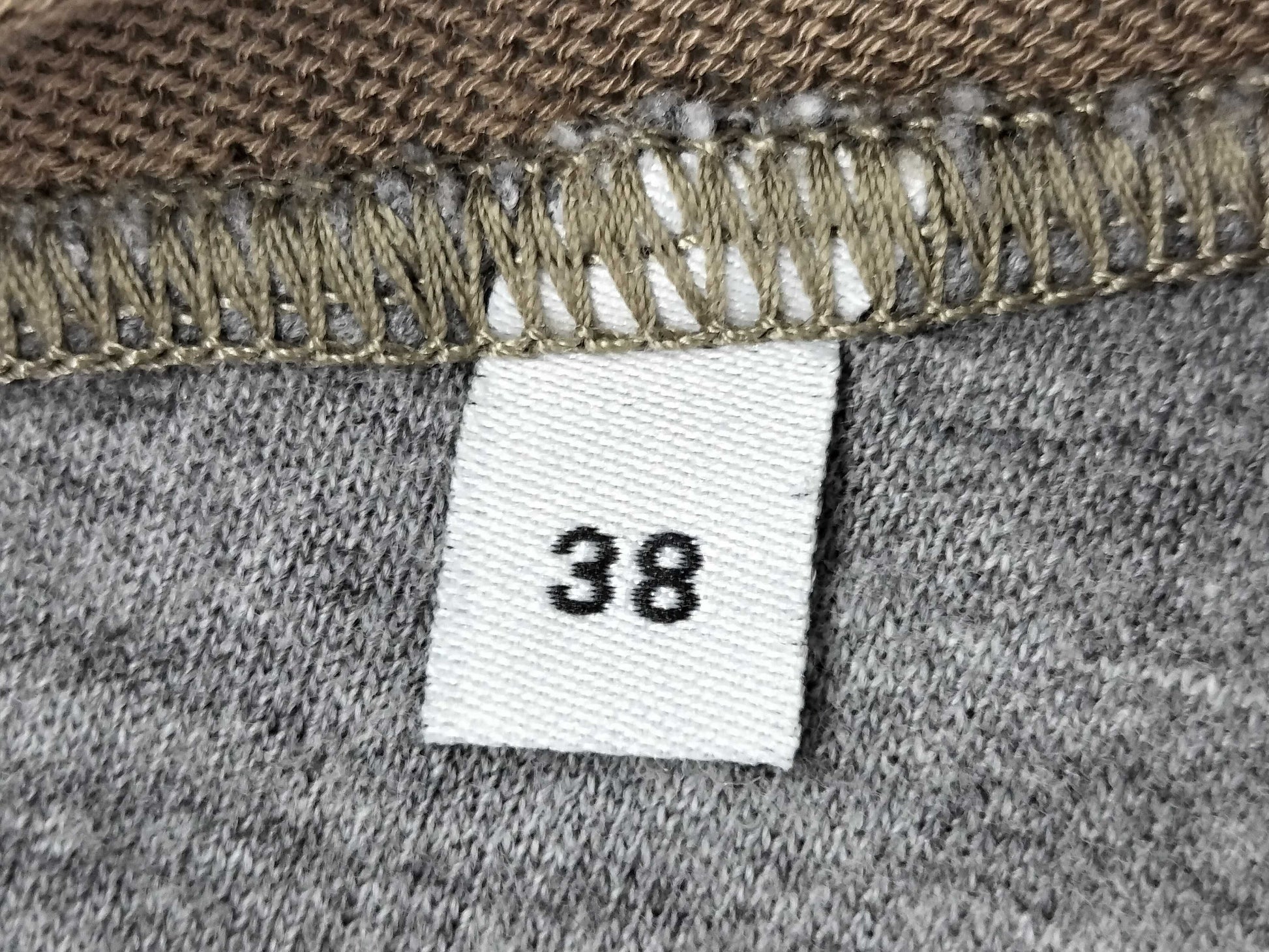 DOLCE&GABBANA Hoodie with Logo Plate, Cotton and Rayon, Gray and Brown, Silver Hardware, Size 38, Tops