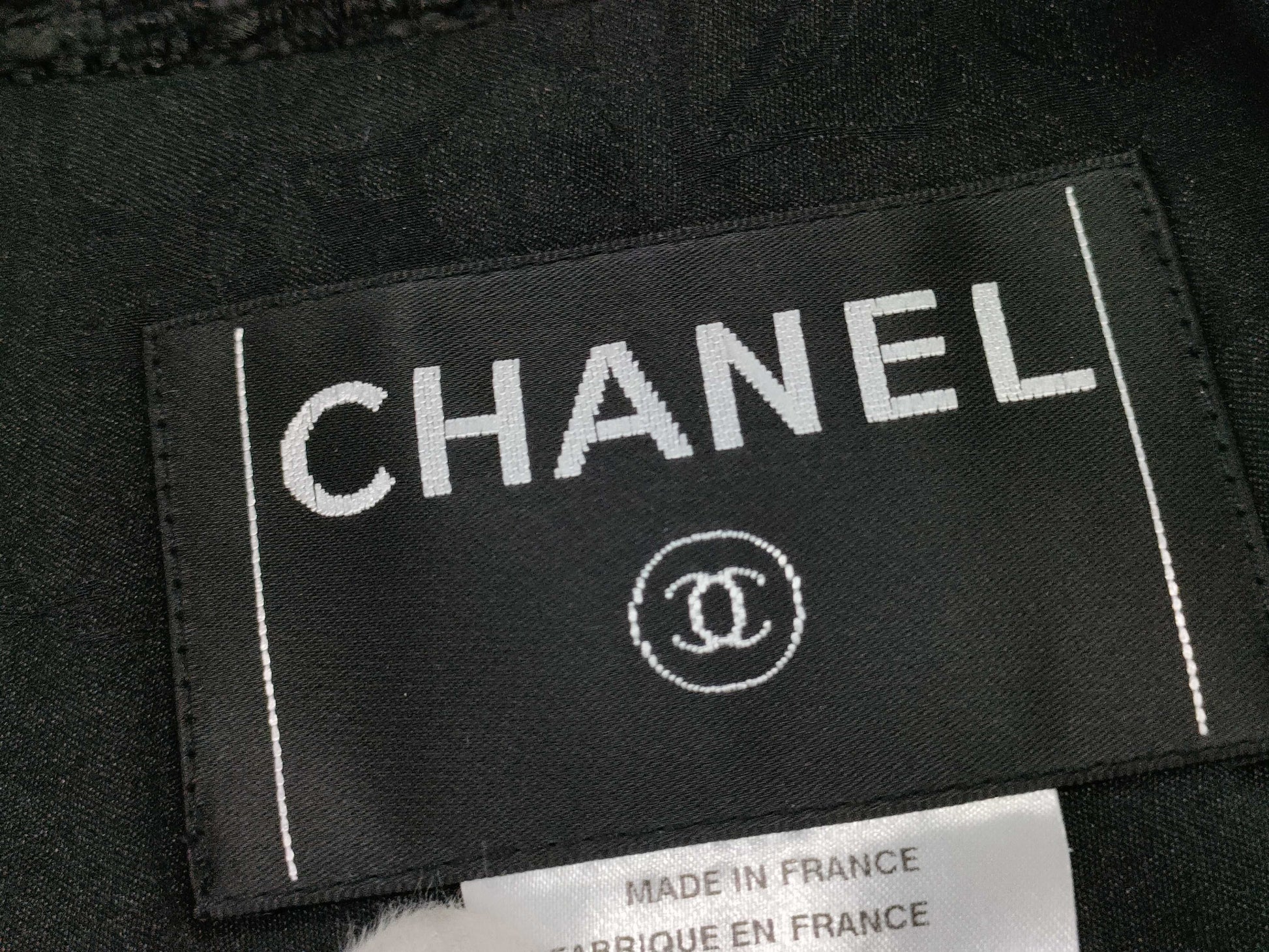 CHANEL Tweed Jacket, Black, Size 36