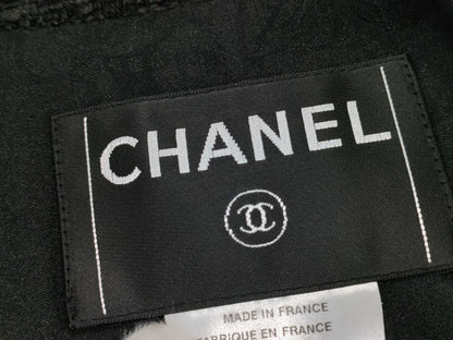 CHANEL Tweed Jacket, Black, Size 36