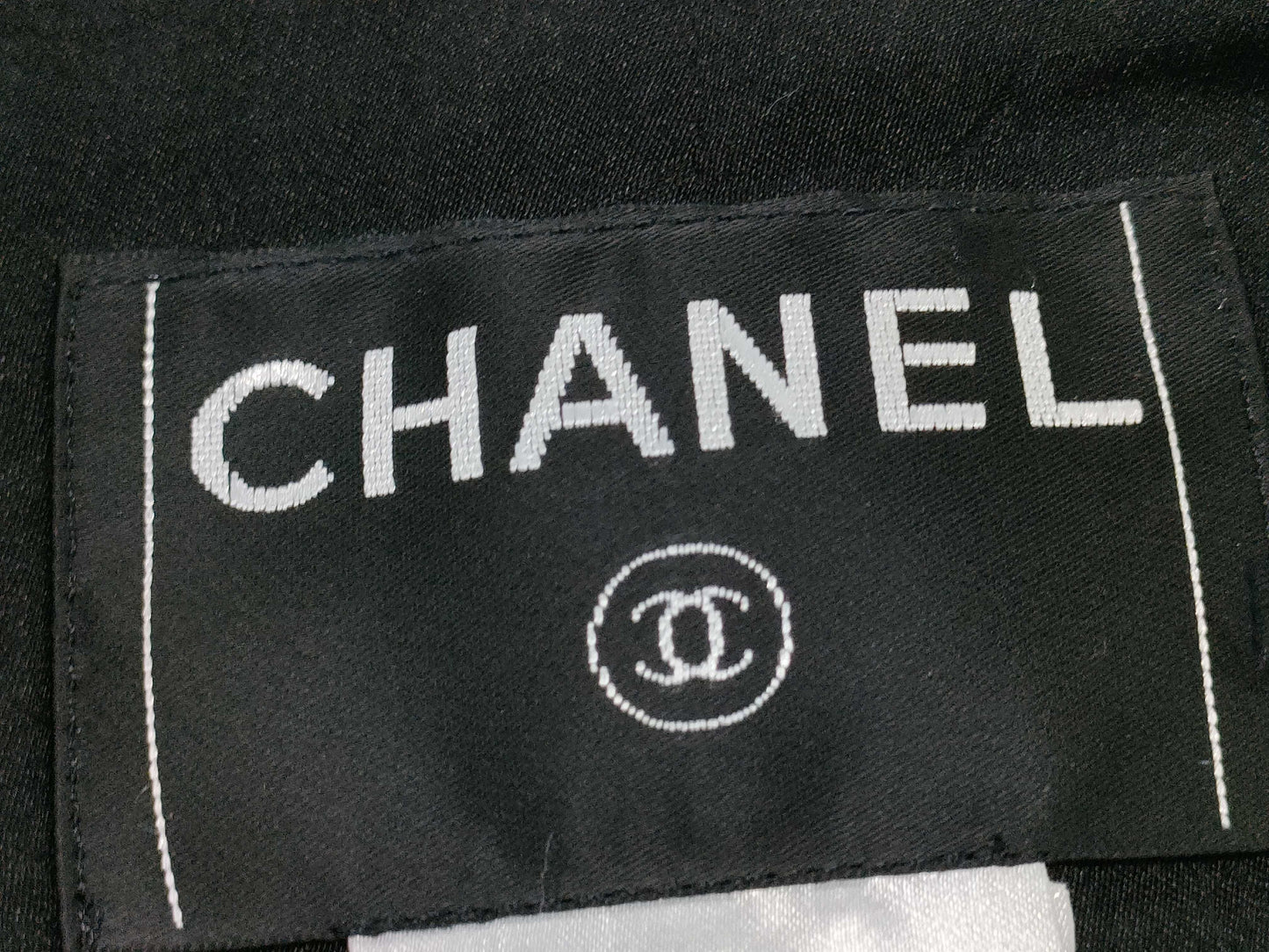 CHANEL Tweed Jacket, Black and White, Size 36