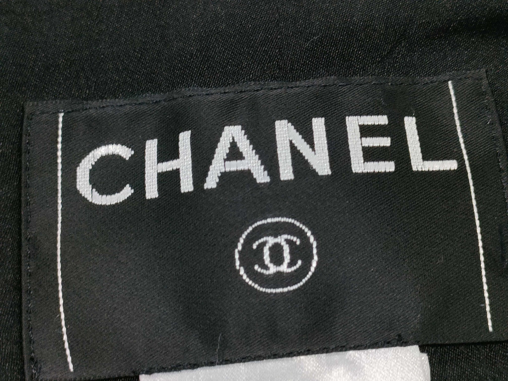 CHANEL Tweed Jacket, Black and White, Size 36