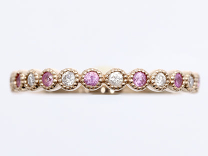 Sapphire Diamond 010/008 Engraved K18 2.2g Ring 