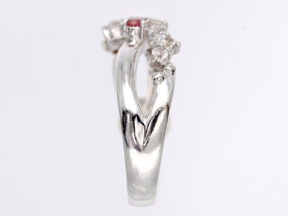 Pink Tourmaline White Topaz K18WG 2.4g Ring 