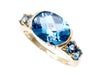 Blue Topaz K10 3.0g Ring 