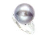 Tahitian Pearl Diameter Approx. 13.2mm D0.04ct Pt900 9.9g Ring 