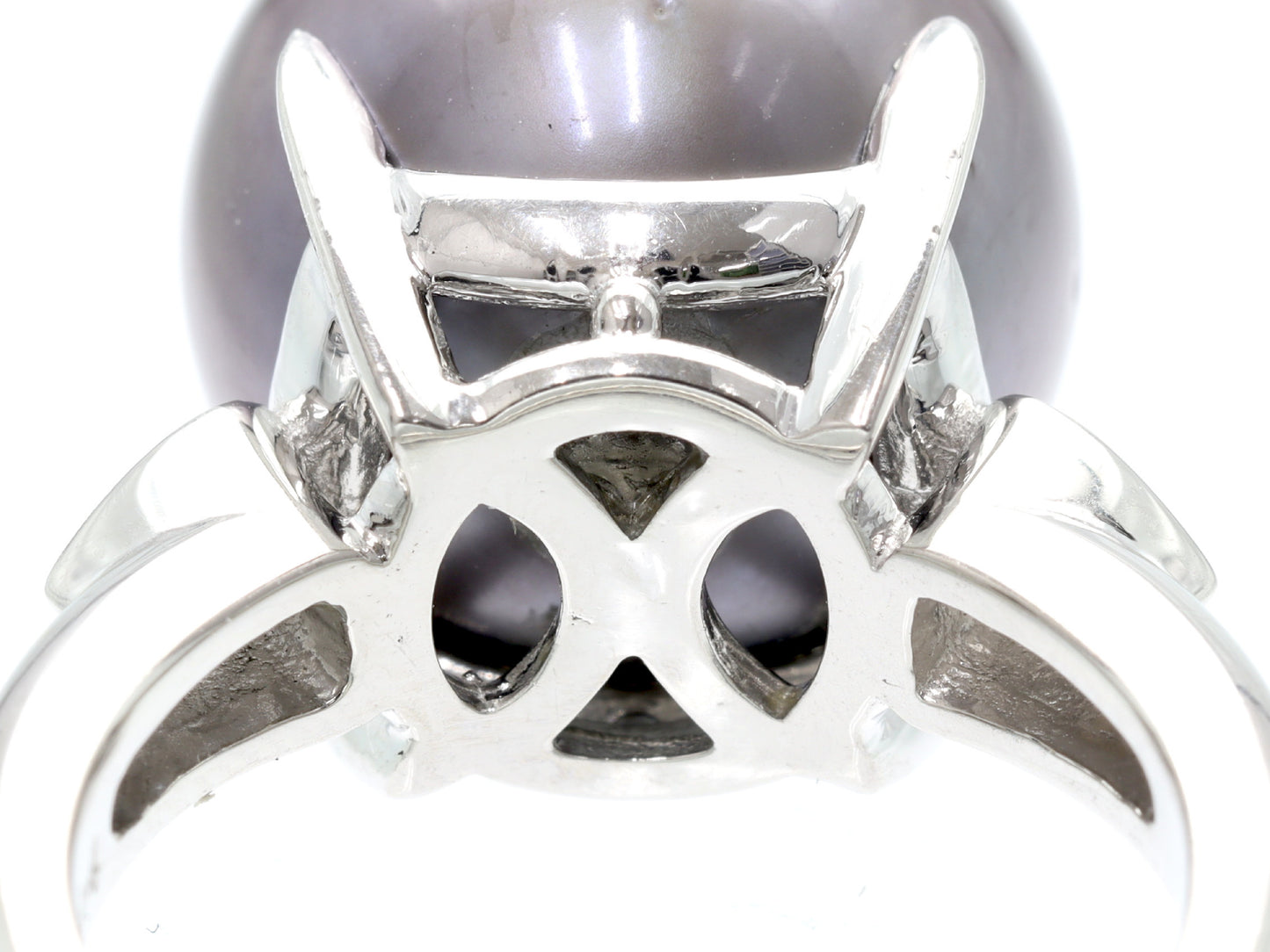 Tahitian Pearl Diameter Approx. 13.2mm D0.04ct Pt900 9.9g Ring 