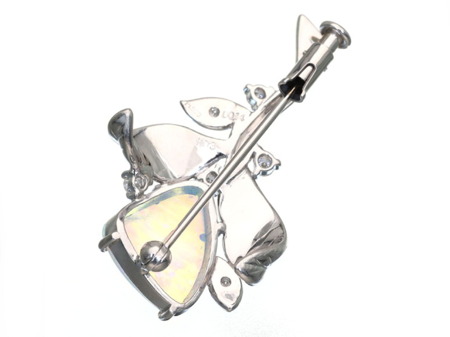 OP1.03ct D0.14ct Pt900 6.3g Brooch 