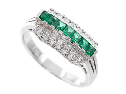 E0.30ct D0.17ct Pt900 5.8g Ring 