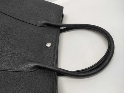 HERMES Garden Party 36 Black Y Stamp Handbag