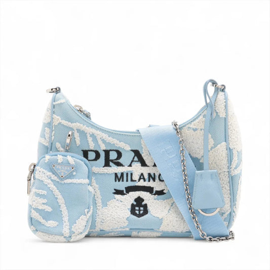 PRADA Canvas 2-Way Shoulder Bag 2 Pouches & Straps Shoulder Bag