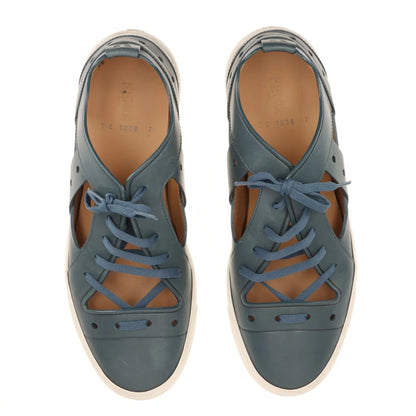 FENDI Leather Sneakers Sandals Size 7 Blue 7E1038