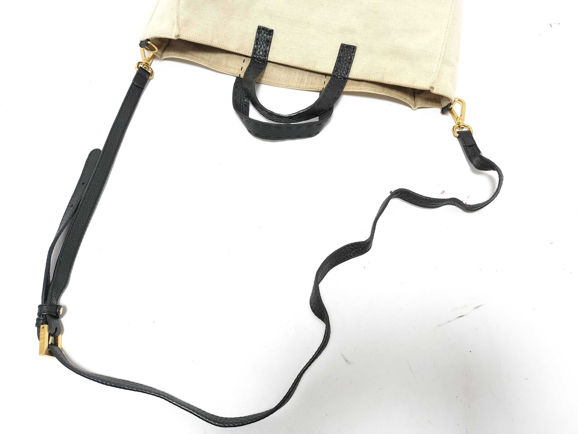 FENDI Selleria Canvas and Leather 2-Way Tote Bag