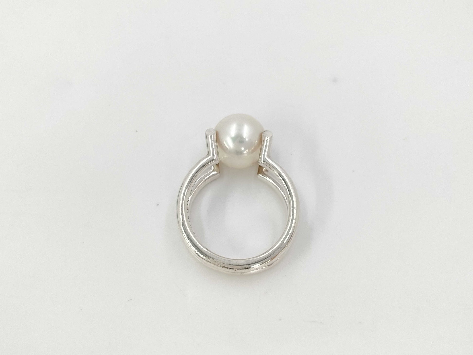 Tiffany&Co. TIFFANY Hardware Fresh Water Pearl Ring 925 5.52g Storage Bag Box Ring
