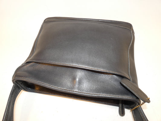 COACH black leather shoulder bag