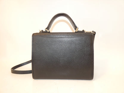 BURBERRY 2-way leather black hand/shoulder bag