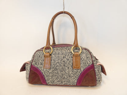 COACH Ribbon Belt Turnlock Mixed Material Hand Boston Bag