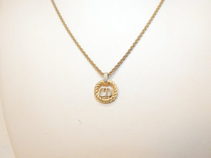 Dior Logo Circle GP Necklace