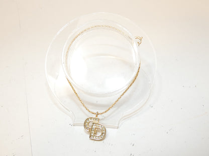 Dior CD Logo Rhinestone GP Bracelet Bangle