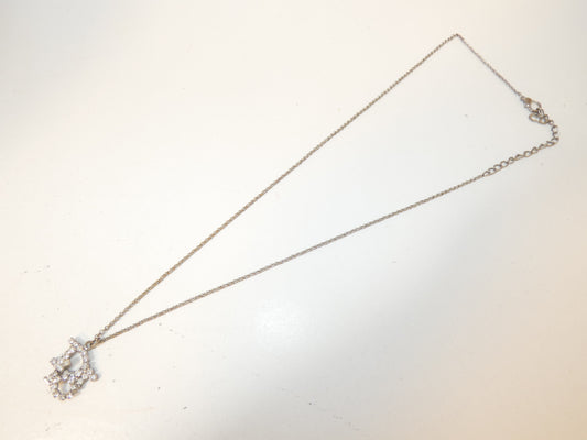 Dior logo rhinestone necklace