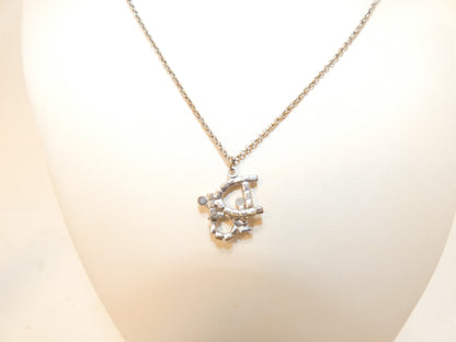 Dior logo rhinestone necklace