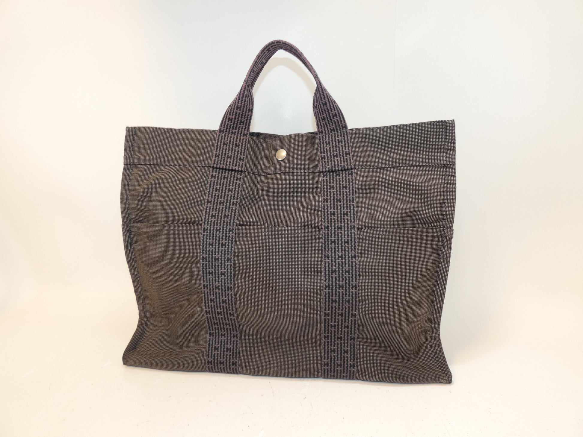 HERMES Air Line Canvas Handbag