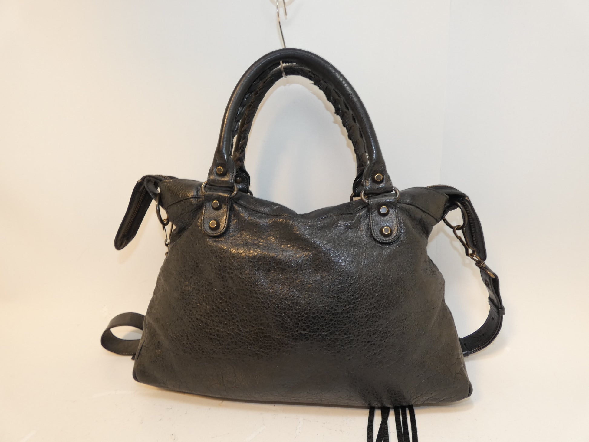 BALENCIAGA 2-way Classic Town Black Leather Hand/Shoulder Bag