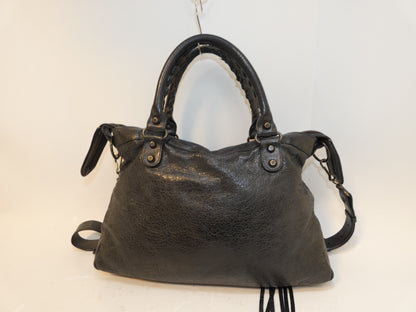 BALENCIAGA 2-way Classic Town Black Leather Hand/Shoulder Bag