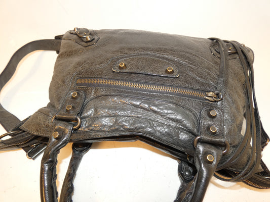 BALENCIAGA 2-way Classic Town Black Leather Hand/Shoulder Bag