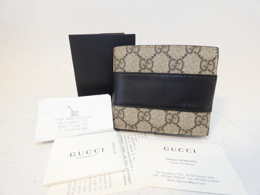 GUCCI GG Supreme Leather Black Wallet