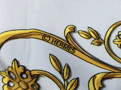 HERMES Carre Hermes Scarf White Scarf