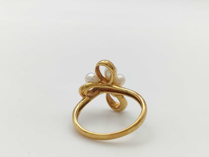 MIKIMOTO Pearl Diameter Approx. 3.0-3.8mm K18 3.4g Ring 