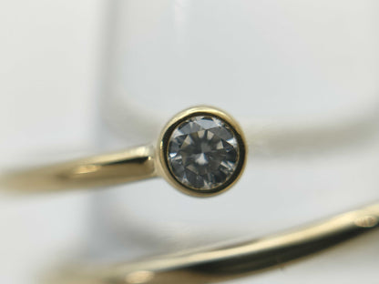 Tiffany & Co. Hoop 3 Row 2PD YG Au750 2.2g Ring 