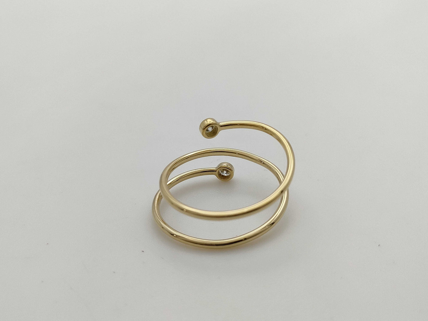 Tiffany & Co. Hoop 3 Row 2PD YG Au750 2.2g Ring 