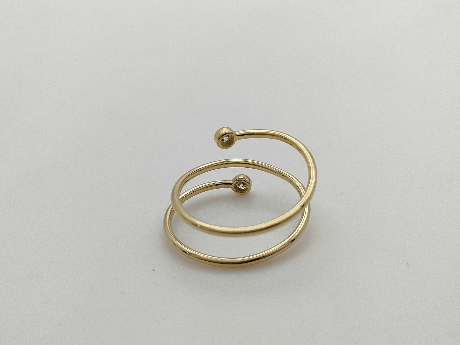 Tiffany & Co. Hoop 3 Row 2PD YG Au750 2.2g Ring 