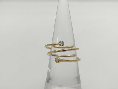 Tiffany & Co. Hoop 3 Row 2PD YG Au750 2.2g Ring 