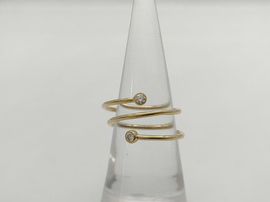 Tiffany & Co. Hoop 3 Row 2PD YG Au750 2.2g Ring 