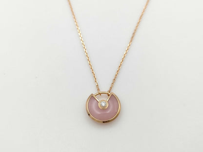 Cartier Amulet Pink Opal 1PD PG Au750 3.0g Necklace