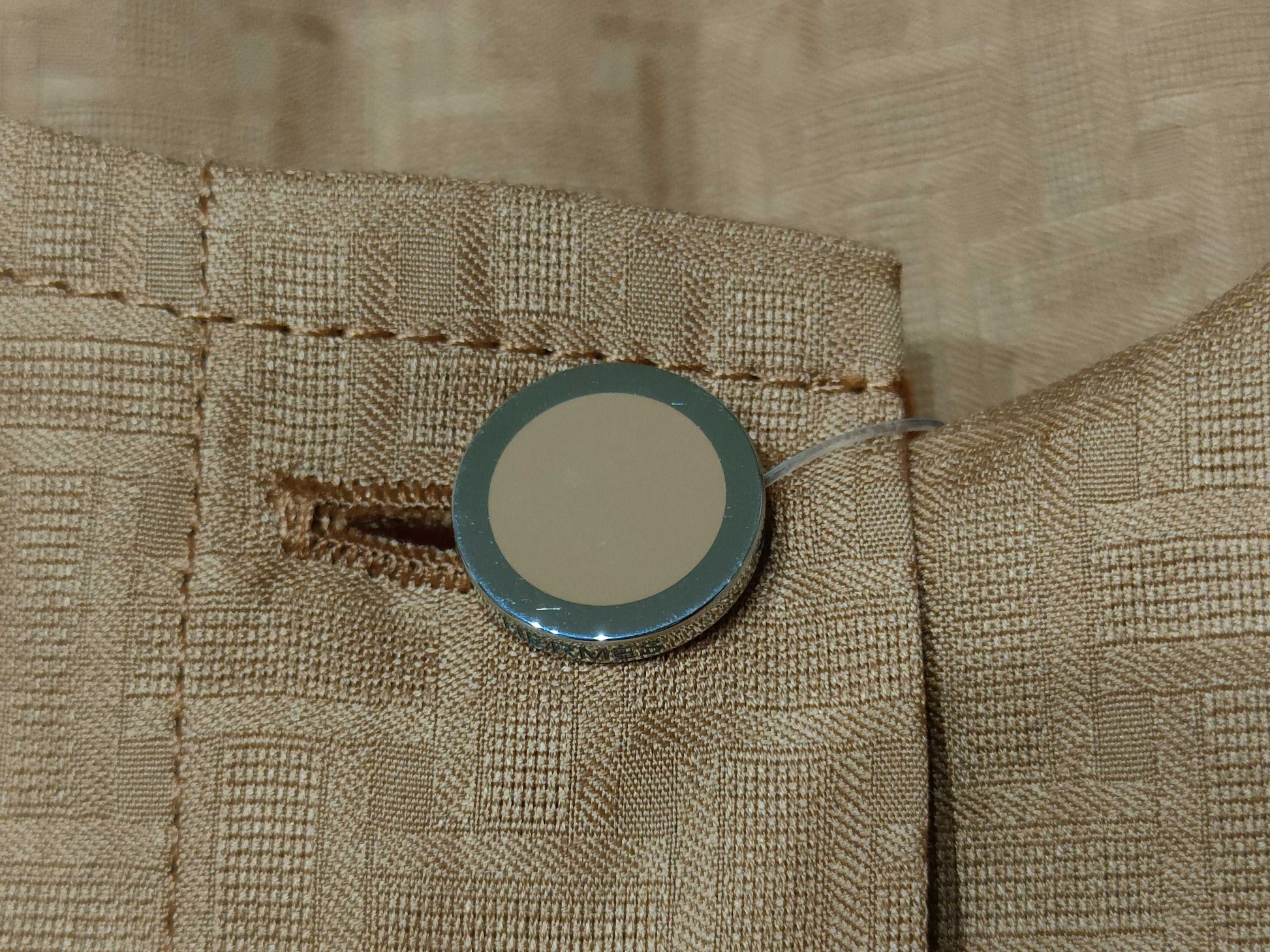 HERMES Bohemian Mosaic Short Dress, Light Brown