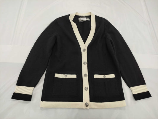 CHANEL Coco Button Black x White #44 Cardigan