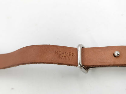 HERMES Api II Bracelet, Leather, Brown, □D, Bracelet/Bangle