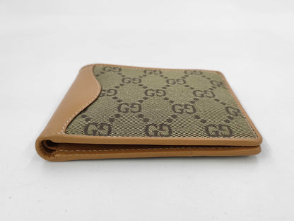 GUCCI GG Canvas Bi-Fold Compact Wallet, Light Brown