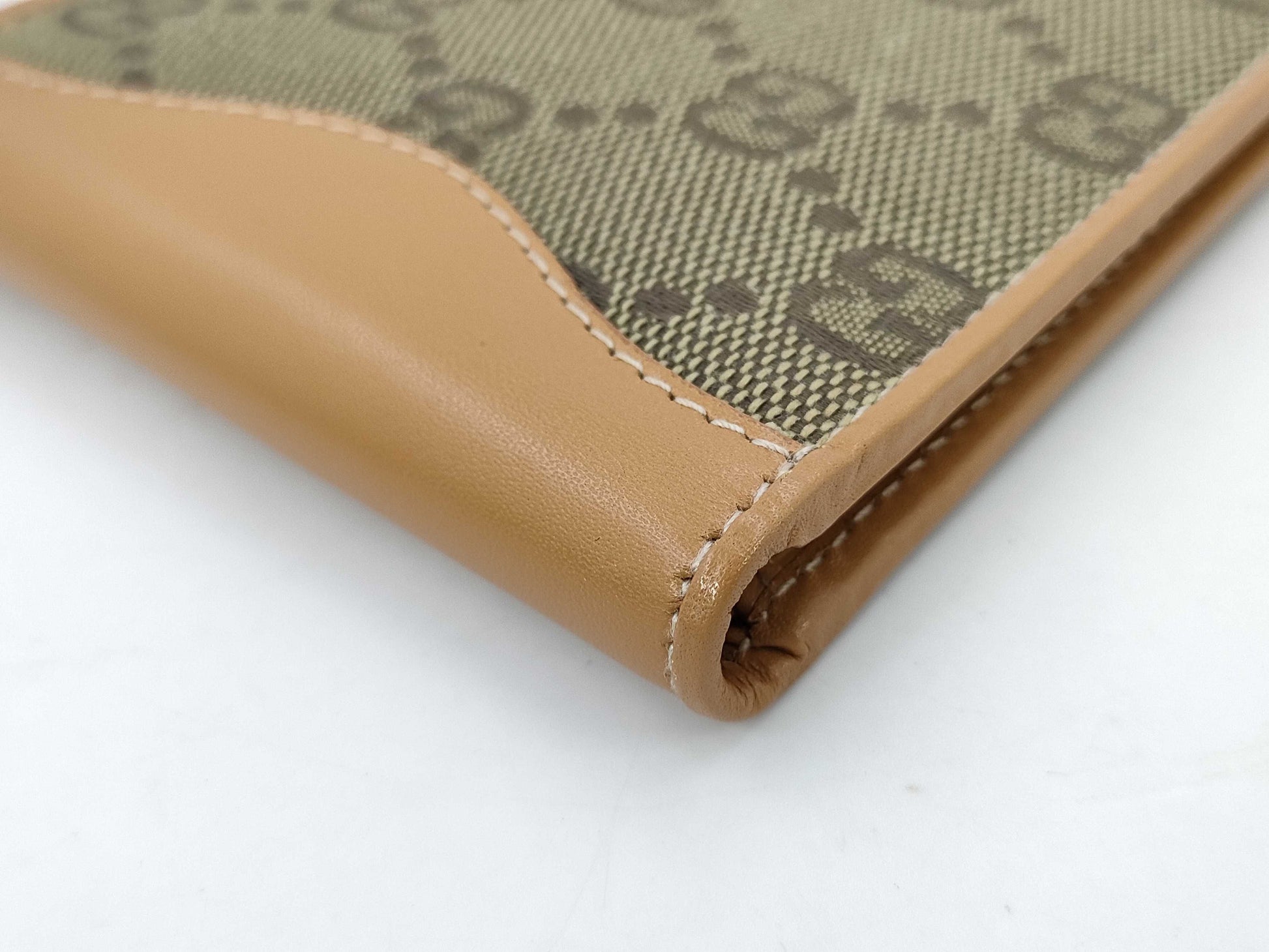 GUCCI GG Canvas Bi-Fold Compact Wallet, Light Brown